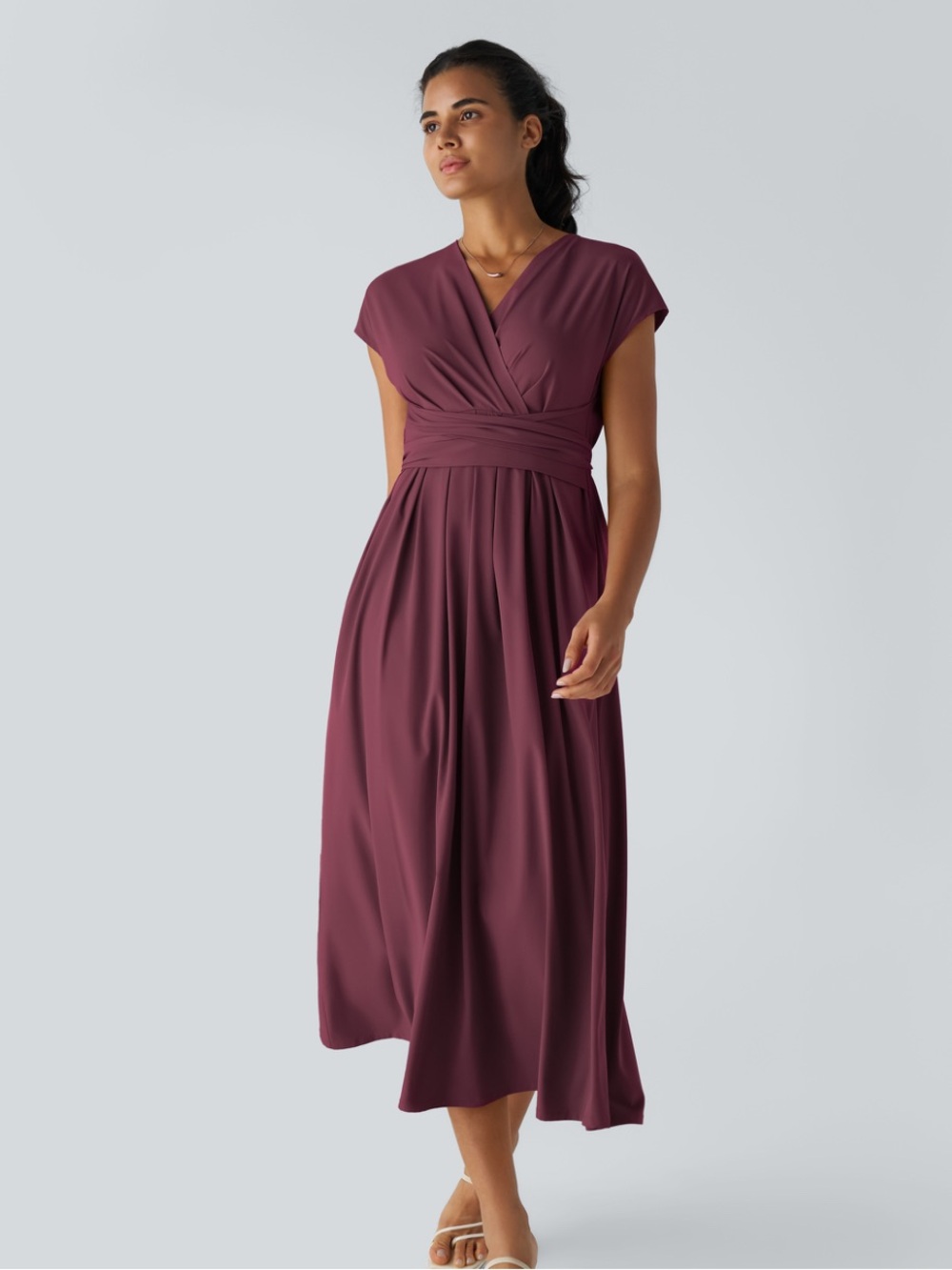 NEW XL Halara Breezeful Dress Amaranth Color Tie Waist